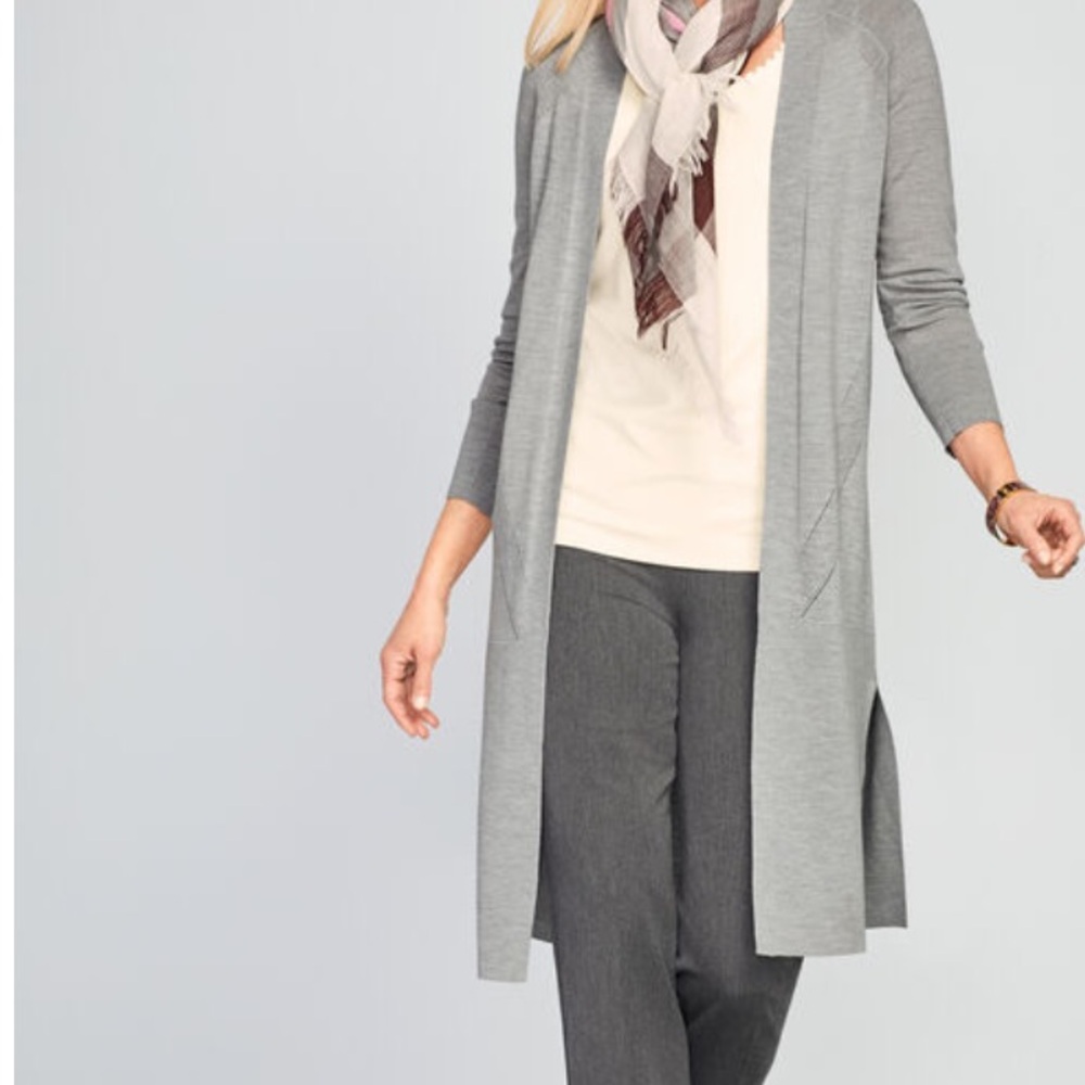 Talbots MERINO WOOL LONG NO-CLOSE DUSTER by - L - Picture 2 of 7
